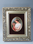 フィッチェンロイター　陶板　「女性と薔薇」