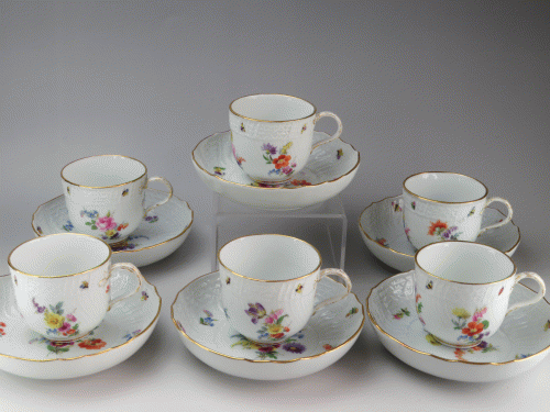 コーヒーカップ＆ソーサー6客セット｜Meissen - アンティーククレシェンド